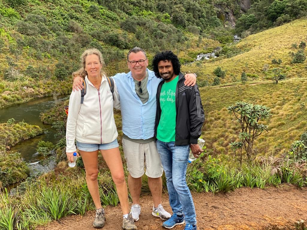 Peter from UK hiking highland trail in Sri Lanka